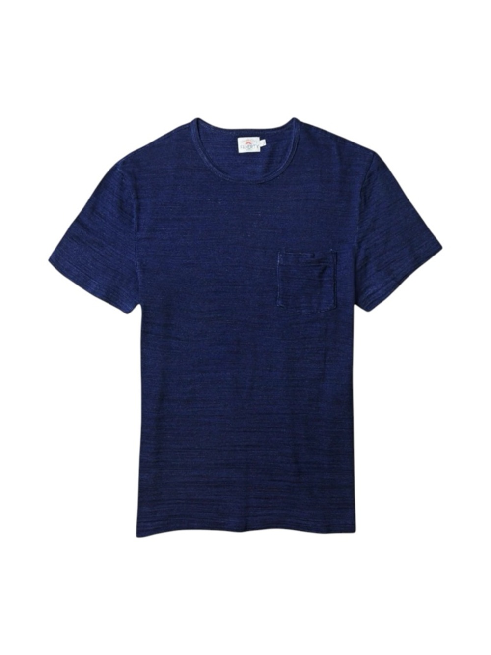 Faherty Indigo Pocket Tee Men’s Small Navy Slub Cotton Crew Neck